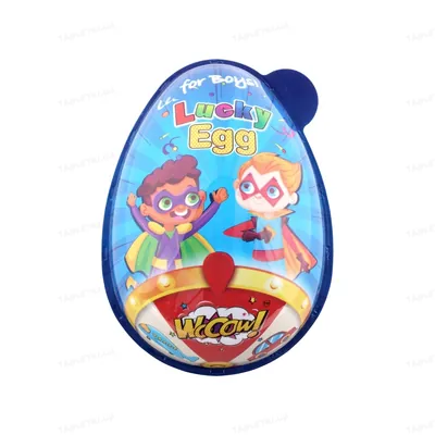 Яйце пластикове Wooow Lucky Egg з цукерками та сюрпризом для хлопчика, 80 г