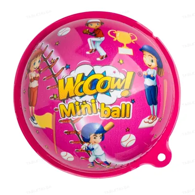 М’яч пластиковий Wooow Mini ball з цукерками та сюрпризом для дівчинки та хлопчика, 30 г