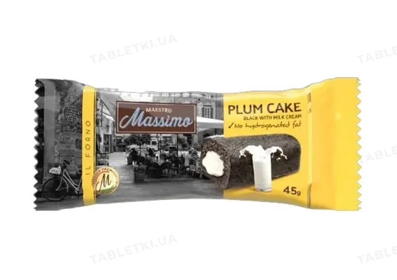 Бісквіт Maestro Massimo Plum Cake темний з молочним кремом, 45 г