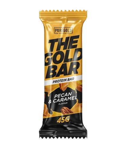 Батончик протеиновый Pure Gold Protein The Gold Bar карамель с пеканом, 45 г