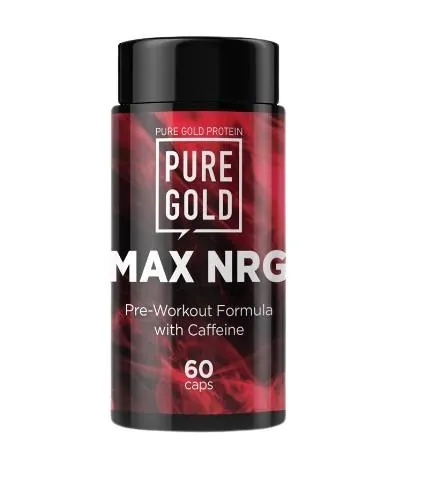 Передтренувальний комплекс Pure Gold Max NRG з кофеїном, 60 капсул