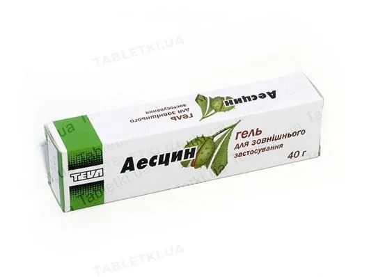 Аесцин гель по 40 г у тубах