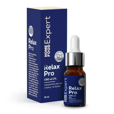 Олія CBD oil 2% Home Food Relax Pro Expert для зменшення тривожності та болю у собак і котів, 10 мл