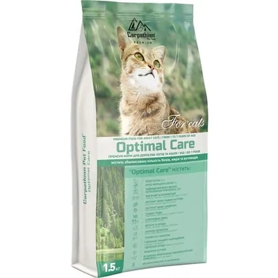 Корм сухий Carpathian Pet Food Optimal Care для котів з куркою та морським окунем, 1,5 кг