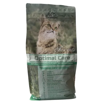 Корм сухий Carpathian Pet Food Optimal Care для котів з куркою та морським окунем, 1,5 кг