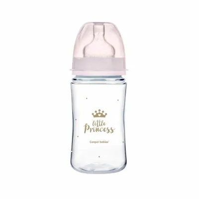 Пляшечка Canpol Babies Easystart Royal baby 35/234_pin антиколікова з широким отвором, рожева, 240 мл