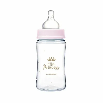 Пляшечка Canpol Babies Easystart Royal baby 35/234_pin антиколікова з широким отвором, рожева, 240 мл