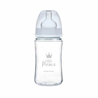 Пляшечка Canpol Babies Easystart Royal baby 35/234_blu антиколікова з широким отвором, синя, 240 мл