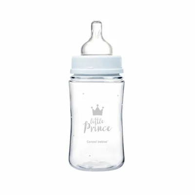 Пляшечка Canpol Babies Easystart Royal baby 35/234_blu антиколікова з широким отвором, синя, 240 мл