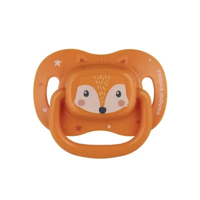 Пустушка силіконова Canpol Babies Cute Animals симетрична 34/924_ora помаранчева, 0-6 місяців, 1 шт