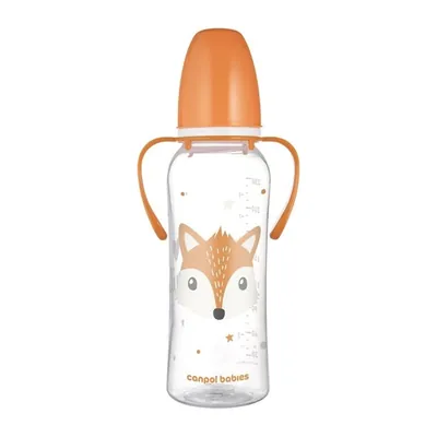 Пляшечка Canpol Babies Cute Animals 11/845_ora стандартна з ручками помаранчева, 250 мл