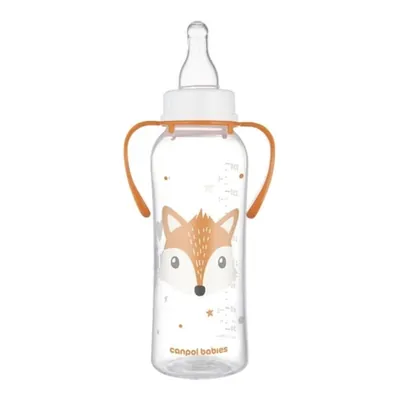Пляшечка Canpol Babies Cute Animals 11/845_ora стандартна з ручками помаранчева, 250 мл