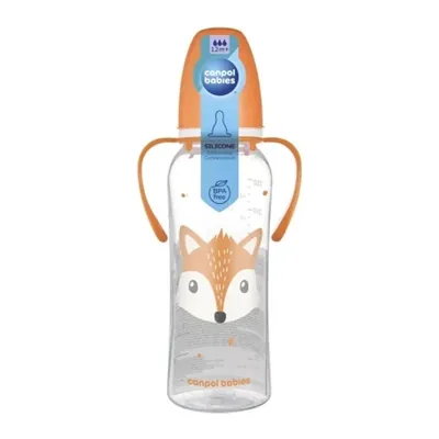 Пляшечка Canpol Babies Cute Animals 11/845_ora стандартна з ручками помаранчева, 250 мл
