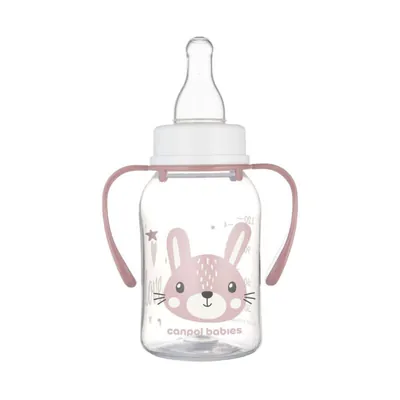 Пляшечка Canpol Babies Cute Animals 11/823_pin стандартна з ручками рожева, 120 мл