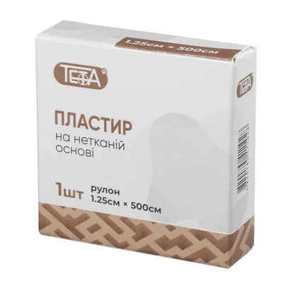 Пластир медичний Teta на нетканій основі, котушка, 1,25 х 500 см, 1 штука