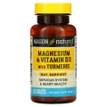Магний & витамин D3 с куркумой Mason Natural Magnesium & Vitamin D3 With Turmeric, 60 таблеток