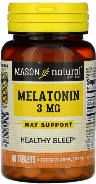 Мелатонін 3 мг Mason Natural Melatonin, 60 таблеток