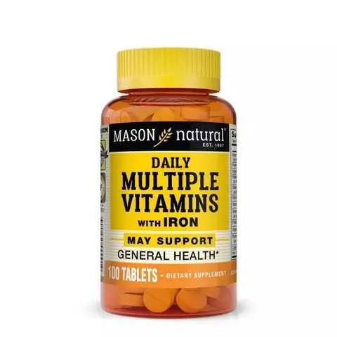 Мультивітаміни із залізом на кожен день Mason Natural Daily Multiple Vitamins With Iron, 100 таблеток
