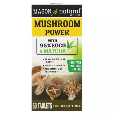 Гриби для здоров'я мозку та клітин Mason Natural Mushroom Power таблетки №60