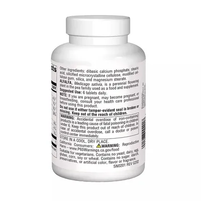 Люцерна Source Naturals Alfalfa 648 мг таблетки №250