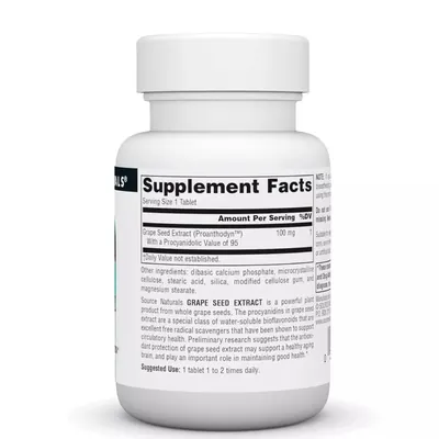 Екстракт виноградних кісточок Source Naturals Proanthodyn Grape Seed Extract 100 мг таблетки №30