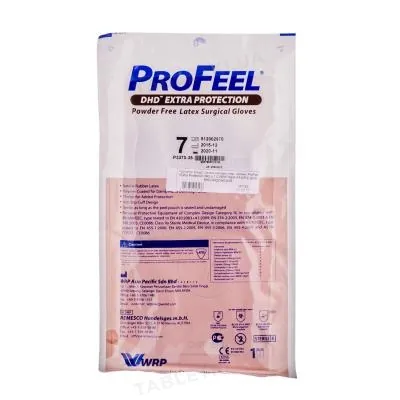 Рукавички хірургічні ProFeel DHD Extra Protection стерильні латексні непудровані, з полімерним покриттям, розмір 7, пара