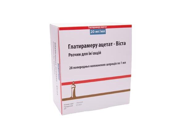 Глатирамера ацетат-Виста раствор д/ин. 20 мг/мл по 1 мл №28 в предвар. запол. шпр.