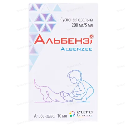 Альбензі суспензія ор. 200 мг/5 мл по 10 мл у флак.