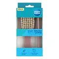 Щітка Canpol babies Gold 7/406_pin2 для волосся з натуральної щетини + гребінець, рожева