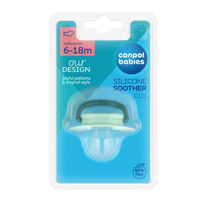 Пустушка силіконова Canpol Babies Toys анатомічна 23/257_gre2, 6-18 місяців, зелена, 1 шт