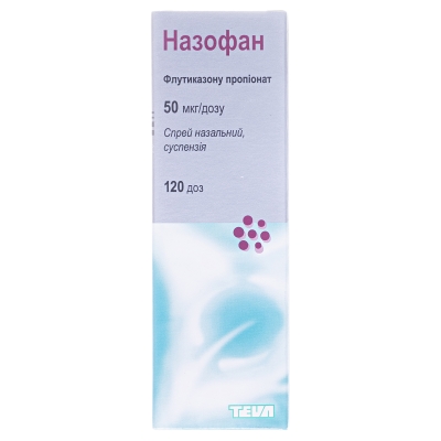 Назофан спрей наз., сусп. 50 мкг/дозу по 120 доз у флак.
