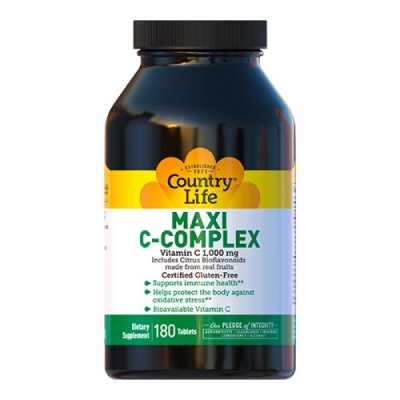 Витамин С Country Life Maxi С-Complex 1000 мг, 180 таблеток