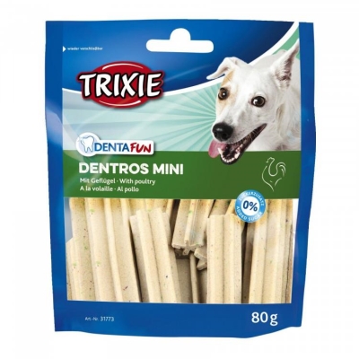 Лакомство для собак Trixie Denta Fun Dentros Mini домашняя птица, 80 г
