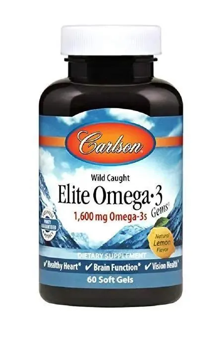 Омега-3 Carlson Labs Elite Omega-3 Gems, лимон, 60 желатинових капсул