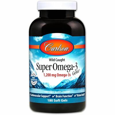 Омега-3 Carlson Labs Super Omega-3 1200 мг, 180 капсул