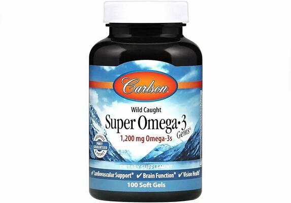 Омега-3 Carlson Labs Super Omega-3 1200 мг, 100 капсул
