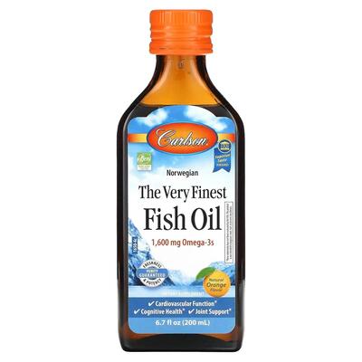 Рыбий жир Carlson Labs Fish Oil апельсин, 200 мл