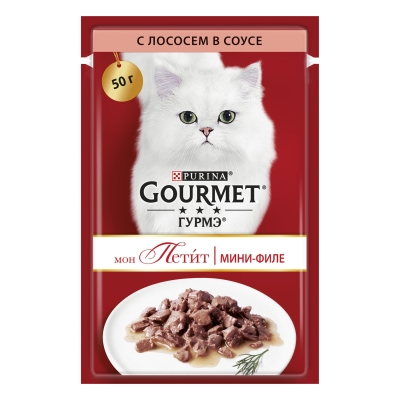 Корм вологий для кішок Purina Gourmet Mon Petit з лососем в соусі, 50 г