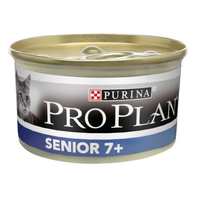 Корм влажный Purina Pro Plan Senior 7+ Нежный мусс с тунцем для пожилых кошек, 85 г