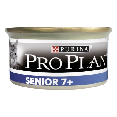 Корм влажный Purina Pro Plan Senior 7+ Нежный мусс с тунцем для пожилых кошек, 85 г