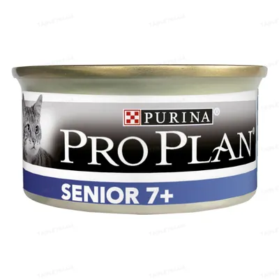 Корм вологий Purina Pro Plan Senior 7+ Ніжний мус з тунцем для котів похилого віку, 85 г