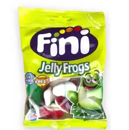 Цукерки желейні Fini Jelly Frogs Фруктові жувальні жабки, 90 г