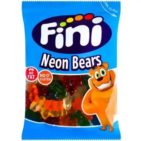 Цукерки желейні Fini Neon Bears фруктові жувальні Ведмеді неон, 90 г