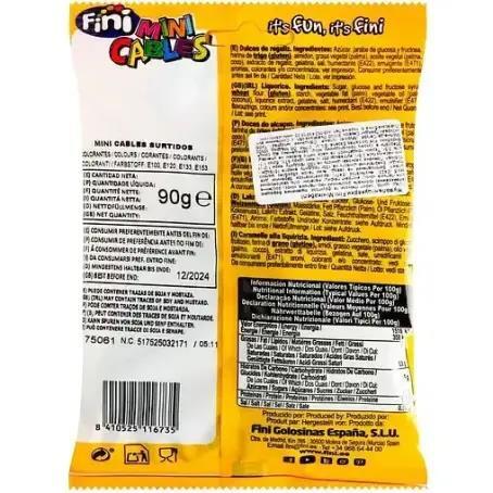 Конфеты желейные Fini Фруктовые жевательные мини кабели, 90 г