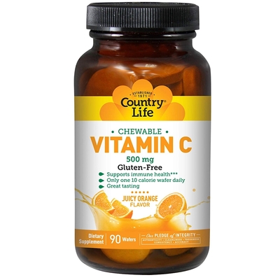 Витамин С Country Life VITAMIN C 500 мг, 90 жевательных пастилок