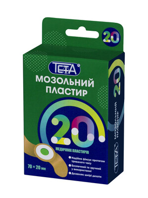 Пластир мозольний Teta 20 мм х 70 мм, 20 штук