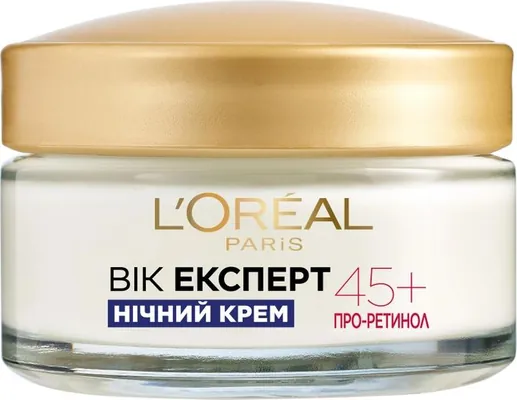 Крем для обличчя L'Oreal Paris Вік Експерт 45+ нічний антивіковий ліфтинг-догляд проти зморщок, 50 мл