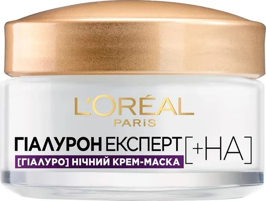 Крем-маска для обличчя L'Oreal Paris Гіалурон Експерт нічний відновлюючий зволожуючий догляд, 50 мл