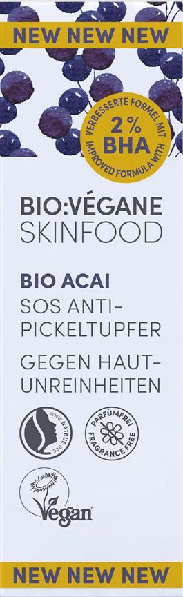 Стік для обличчя Bio:Vegane Organic Acai SOS Anti-spot проти прищів, 7,5 мл