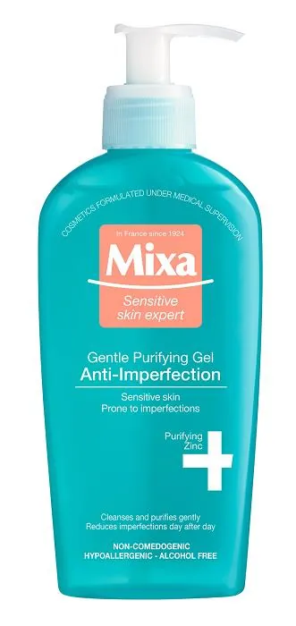 Гель для обличчя Mixa Anti imperfection очищувальний для чутливої шкіри, схильної до недосконалостей, 200 мл
